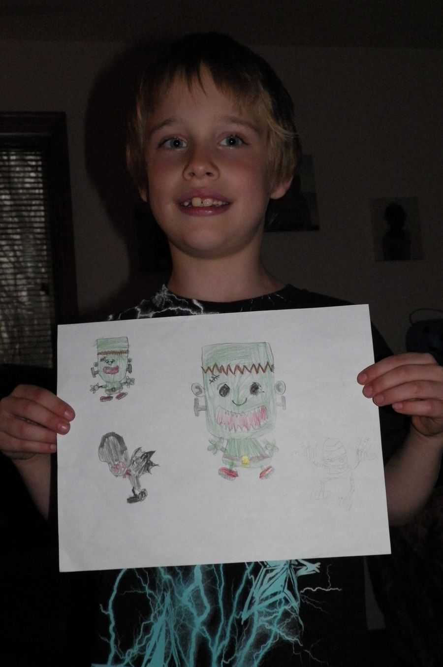 Gavin and some of his Art for Kids inspired drawings!