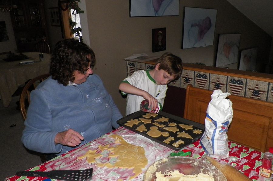 Making cookies with Maggie