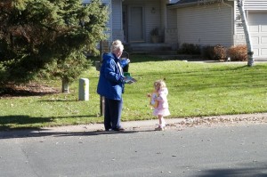 Checking the mail with Nana