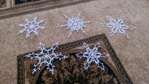 A sneak peek... some of my starched snowflakes
