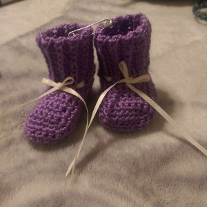Baby booties from a book sent by a friend