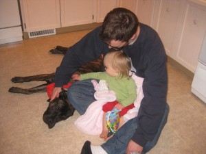 Puppy and Baby and Daddy... Oh My!