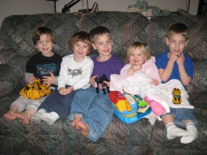 All 5 of Mom's Grandkids! (Jimmie, Emanuel, Gavin, Trinity and Zander)